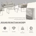 Outsunny 4 Pieces Rattan Garden Furniture Set - Grey - 4