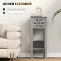 HOMCOM Set of Two Elegant Floral Cut-Out Side Tables - Grey - 4