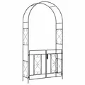 Outsunny Decorative Garden Arch, with Gate - Black - 1