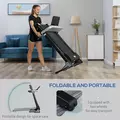 HOMCOM Motorised Folding Treadmill with 500W & LED Screen for Home, Black - 5
