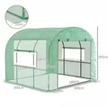 Outsunny 300 x 300cm Walk-In Polytunnel Greenhouse - Green - 3