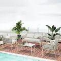 Outsunny 4 Pieces Rattan Garden Furniture Set - Grey - 2