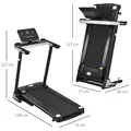 HOMCOM Motorised Folding Treadmill with 500W & LED Screen for Home, Black - 3