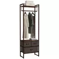 HOMCOM Compact Clothes Rail, with Drawers and Shelf - 1