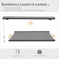 Outsunny Cassette Electric Manual Awning Door Window Retractable Canopy w/ R/C & LED 300W x 0-250D cm - 6