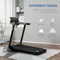 HOMCOM Motorised Folding Treadmill with 500W & LED Screen for Home, Black - 4