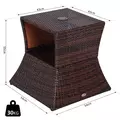 Outsunny Rattan Outdoor Coffee Table, Wicker Garden Patio Bistro Side Table with Umbrella Hole and Storage Space for Balcony, Porch, Brown - 3
