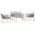 Outsunny 4 Pieces Rattan Garden Furniture Set - Grey - 1