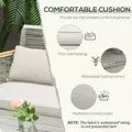 Outsunny 4 Pieces Rattan Garden Furniture Set - Grey - 5
