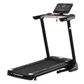 HOMCOM Motorised Folding Treadmill with 500W & LED Screen for Home, Black - 1