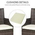 Outsunny 4 PC Rattan Chair Set, Patio Sofa Chairs Set, Cushioned Outdoor Rattan Furniture - 6