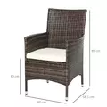 Outsunny 4 PC Rattan Chair Set, Patio Sofa Chairs Set, Cushioned Outdoor Rattan Furniture - 3