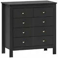HOMCOM Elegant Chest of Five Drawers - Black - 1
