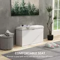 HOMCOM Elegant Eight Shoe Bench, with Top Seat - White - 4