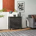HOMCOM Elegant Chest of Five Drawers - Black - 8