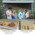 Outsunny 2.2 x 1.4m BBQ Shelter, Outdoor Grill Gazebo Canopy with Shelves, Hanging Hooks, and Metal Frame, for Garden Patio Backyard - 4