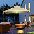 Outsunny 3 x 3(m) Aluminium Sun Square Canopy Top w/ Adjustable Pole Angle Khaki - 9
