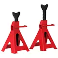 HOMCOM Axle Stands 6 Ton Car Jack Stands Pack of 2, 38.5-60 cm Height Adjustable Support Jack Stand, Heavy Duty Car Lift Tool for Vehicles, Caravans, Workshops, Garages, Red - 1