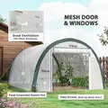 Outsunny 4 x 3(m) Walk-In Tunnel Greenhouse, with Accessories - White - 5
