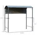 Outsunny 2.2 x 1.4m BBQ Shelter, Outdoor Grill Gazebo Canopy with Shelves, Hanging Hooks, and Metal Frame, for Garden Patio Backyard - 3