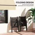 Outsunny Set of 2 Folding Garden Chairs, Aluminium Frame Outdoor Dining Chairs with Breathable Mesh Back and Seat, Garden Folding Chair Set with Armrests for Balcony, Black - 6