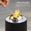 Outsunny Smokeless Fire Pit, 16 x 16 cm Stainless Steel Portable Wood Burning Firepit with Poker, Wood or Pellet Fuelled Tabletop Fire Pit for Garden Camping Bonfire Party, Black - 5