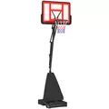 SPORTNOW 245-305cm Adjustable Basketball Hoop and Stand, with Wheels, Red - 1