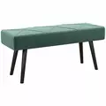 HOMCOM End of Bed Bench with X-Shape Design and Steel Legs, Upholstered Hallway Bench for Bedroom, Green - 1