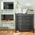 HOMCOM Elegant Chest of Five Drawers - Black - 6