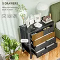 HOMCOM Elegant Chest of Five Drawers - Black - 4
