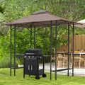 Outsunny 2.5 x 1.5m BBQ Tent Canopy Patio Outdoor Awning Gazebo Party Sun Shelter - Coffee - 2