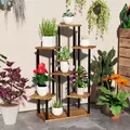 Outsunny Seven Wooden Shelf Plant Stand - 2