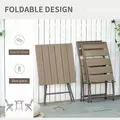 Outsunny 3 Piece Foldable Garden Bistro Set Patio Furniture Set with Table and 2 Chairs for Conservatory Balcony Terrace, Grey - 5