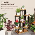Outsunny Seven Wooden Shelf Plant Stand - 4