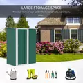 Outsunny 5ft x 3ft Garden Storage Shed, Outdoor Metal Shed with Sloped Roof, Lockable Door for Tools, Equipment, Green - 7