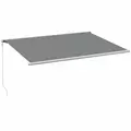 Outsunny 4x3m Full Cassette Electric/Manual Retractable Awning with Remote Controller, Sun Canopies for Patio Door Window with Remote Controller, Grey - 1