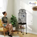 PawHut Metal Bird Cage with Plastic Swing, Perch, Food Container, Tray, Handle, for Finches, Canaries, Budgies, 43 x 32.5 x 163 - 2