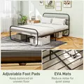 HOMCOM 4ft6 Double Bed Frame, Industrial Style Metal Platform Bed Frame with Under Bed Storage, No Box Spring Needed, Easy Assembly, Grey - 6