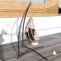 Outsunny Hammock Chair Stand, Hanging Heavy Duty Metal Frame Hammock Stand with Chain, for Hanging Hammock Air Porch Swing Chair, Egg Cahir, Indoor & Outdoor Use, Black - 8