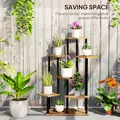 Outsunny Seven Wooden Shelf Plant Stand - 6