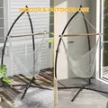 Outsunny Hammock Chair Stand, Hanging Heavy Duty Metal Frame Hammock Stand with Chain, for Hanging Hammock Air Porch Swing Chair, Egg Cahir, Indoor & Outdoor Use, Black - 5
