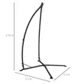 Outsunny Hammock Chair Stand, Hanging Heavy Duty Metal Frame Hammock Stand with Chain, for Hanging Hammock Air Porch Swing Chair, Egg Cahir, Indoor & Outdoor Use, Black - 3