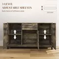 HOMCOM Sideboard, Industrial Storage Cabinet with Doors, Drawer, Cupboard and Adjustable Shelves for Living Room, Dining Room, Hallway, Rustic Brown - 5