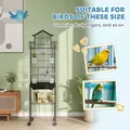 PawHut Metal Bird Cage with Plastic Swing, Perch, Food Container, Tray, Handle, for Finches, Canaries, Budgies, 43 x 32.5 x 163 - 7