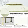 Outsunny 4 x 3 m Aluminum Garden Gazebo, Double Roof Outdoor Gazebo Canopy Shelter with Netting & Curtains for Garden, Lawn, Backyard and Deck, Cream - 5