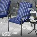 Outsunny Three-Piece Reclining Chair Set - Blue - 6