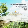 Outsunny 8' x 5' Grill Gazebo, Double Tiered BBQ Gazebo Shelter Canopy with LED Lights, 2 Side Shelves, Hooks, Beige - 6