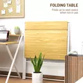 HOMCOM Compact Folding Desk for Small Spaces, Foldable Computer Desk with Storage Shelf for Home Office, 2-Tier Study Writing Table, 86 x 66 x 82 cm, Maple Wood-effect - 4