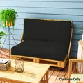 Outsunny Two Piece Seat Pallet and Back Cushions - Black - 2
