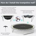SPORTNOW Trampoline Replacement Mat with Spring Pull Tool, 42 V-Hooks, for 8ft Trampoline using 14cm Springs, Green - 6